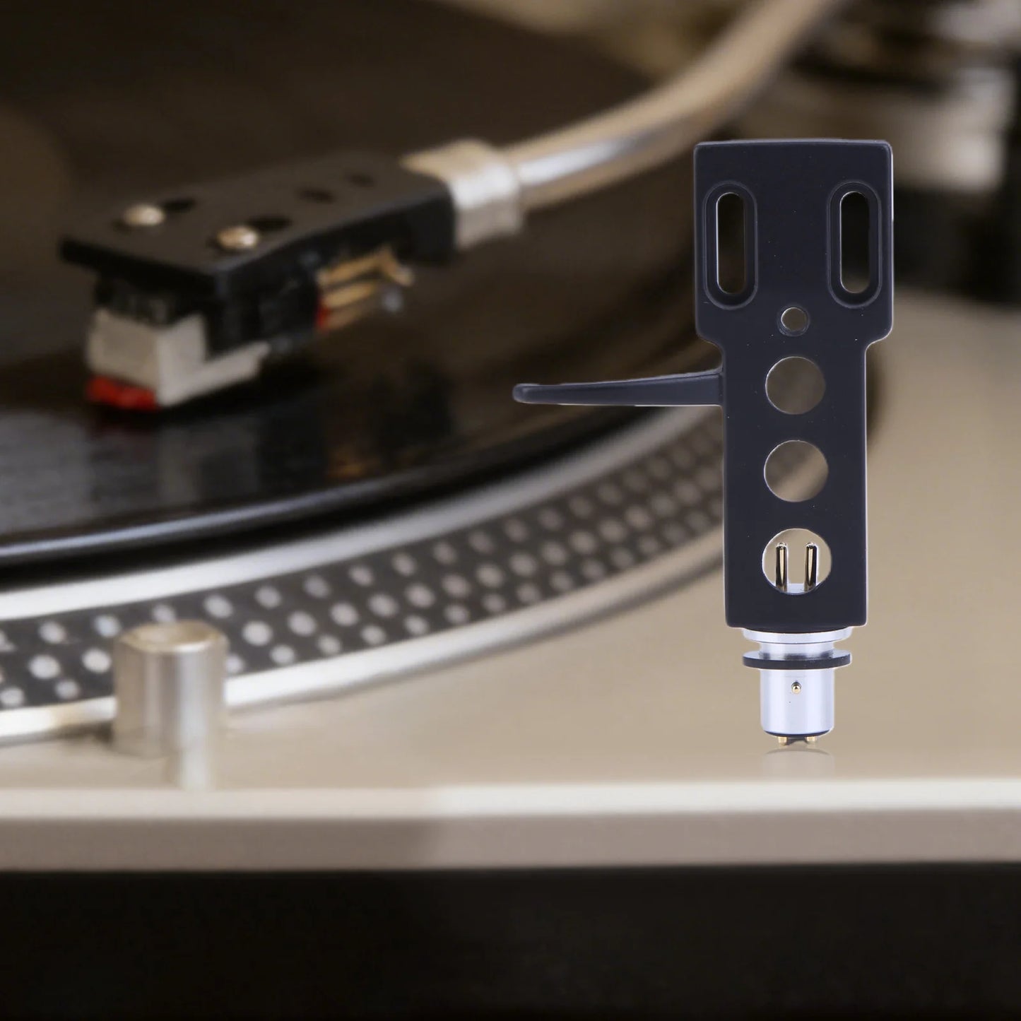 Turntable Headshell with 4 Lead Wires Cartridge Headshell Stylus Holder for LP Vinyl Record Player Turntable Phonograph (Black)