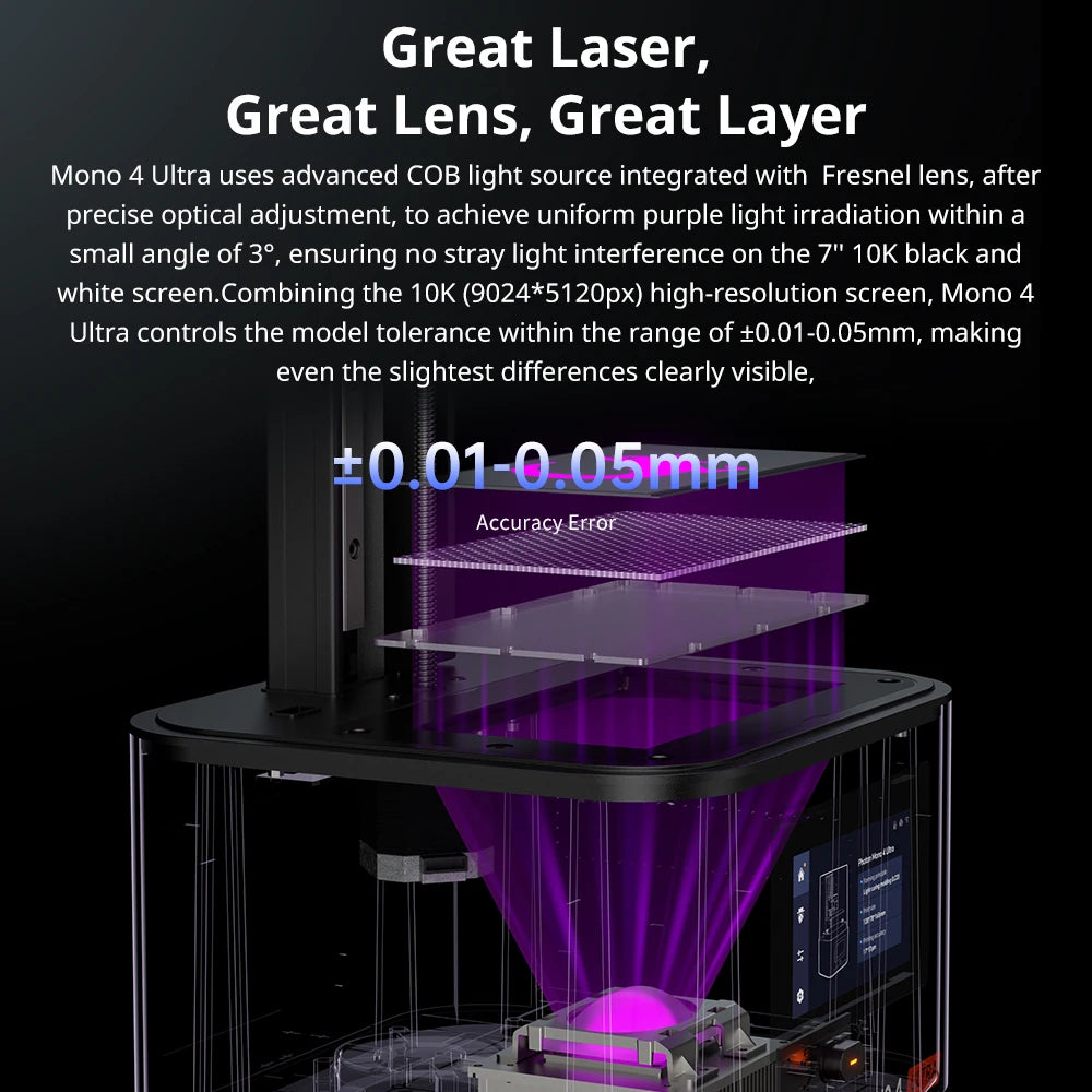 Mono 4 Ultra AE Version LCD 3D Printer 7" 10K High Precision 3D Printing 2.2L Build Volume 236mm*231mm*430mm