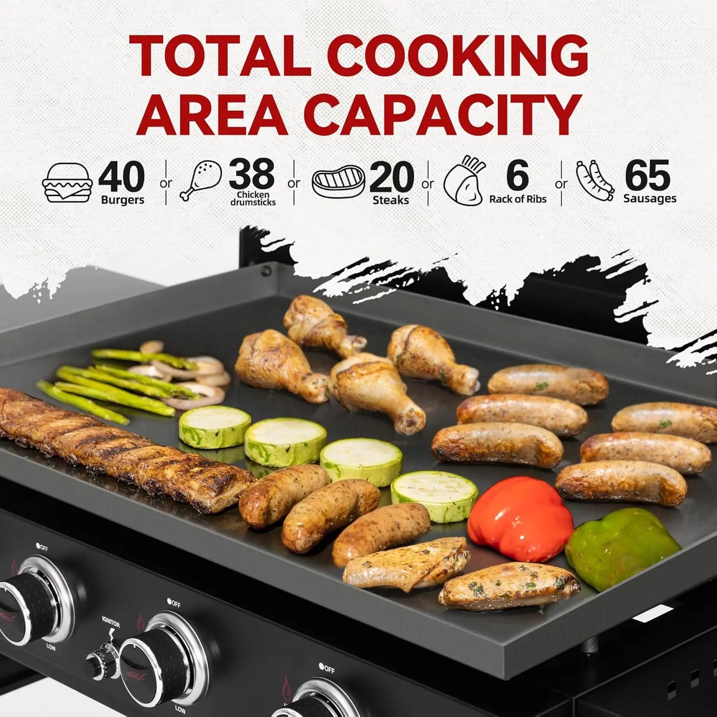 35in 4-Burner Gas Griddle Flat Top Heavy-duty Outdoor Cooking Station Backyard Tailgating 52000 BTU, Custom