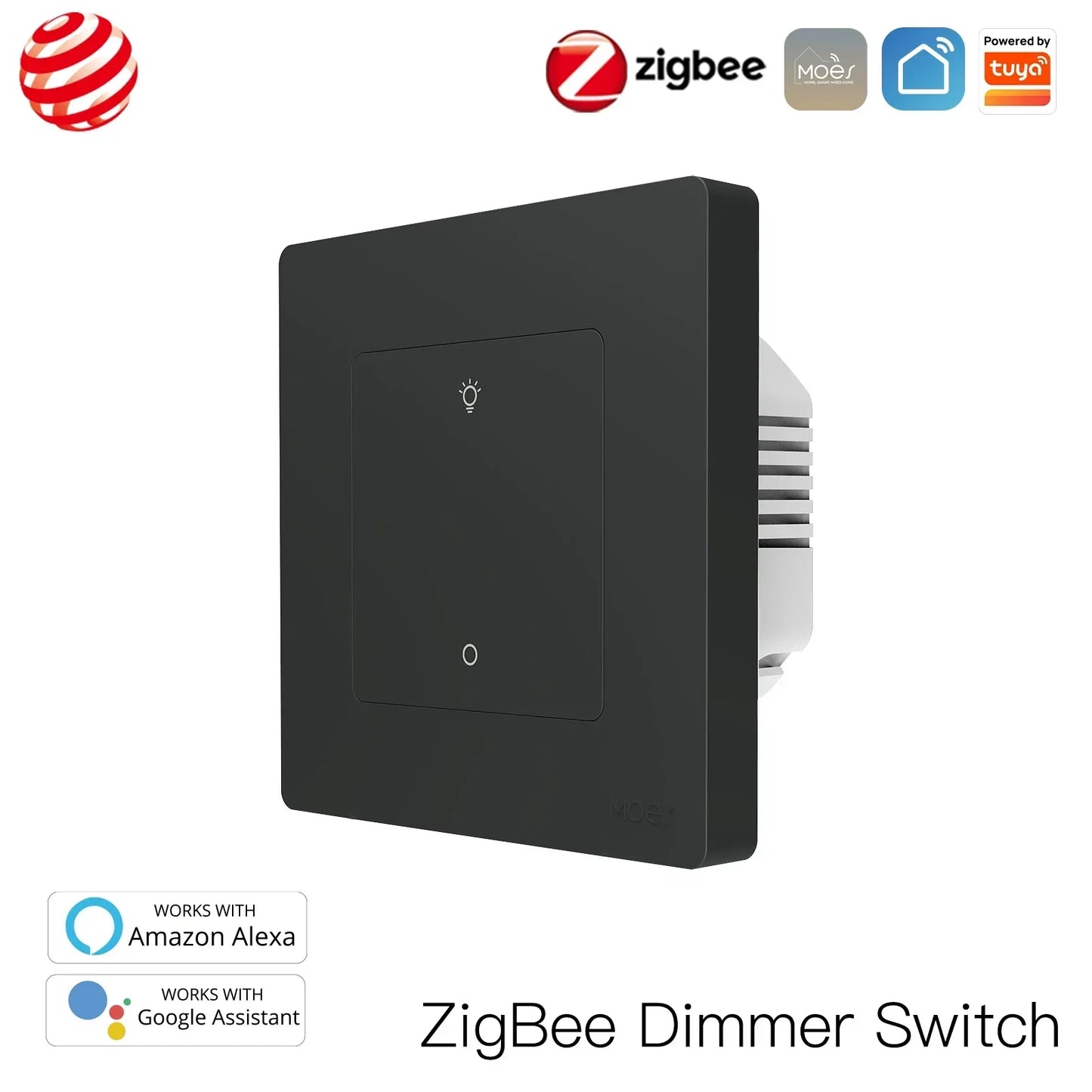 MOES Star Ring Series ZigBee Smart Light Switch Dimmer Switch and Curtain Switch Smart Life APP Work with Alexa Google Home