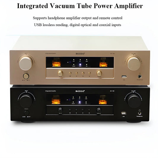 Class AB HIFI Vacuum Tube Power Amplifier 12J1S Vacuum Tube Bluetooth 5.0 200W*2 Power Home Audio 1943+5200 Amplifier