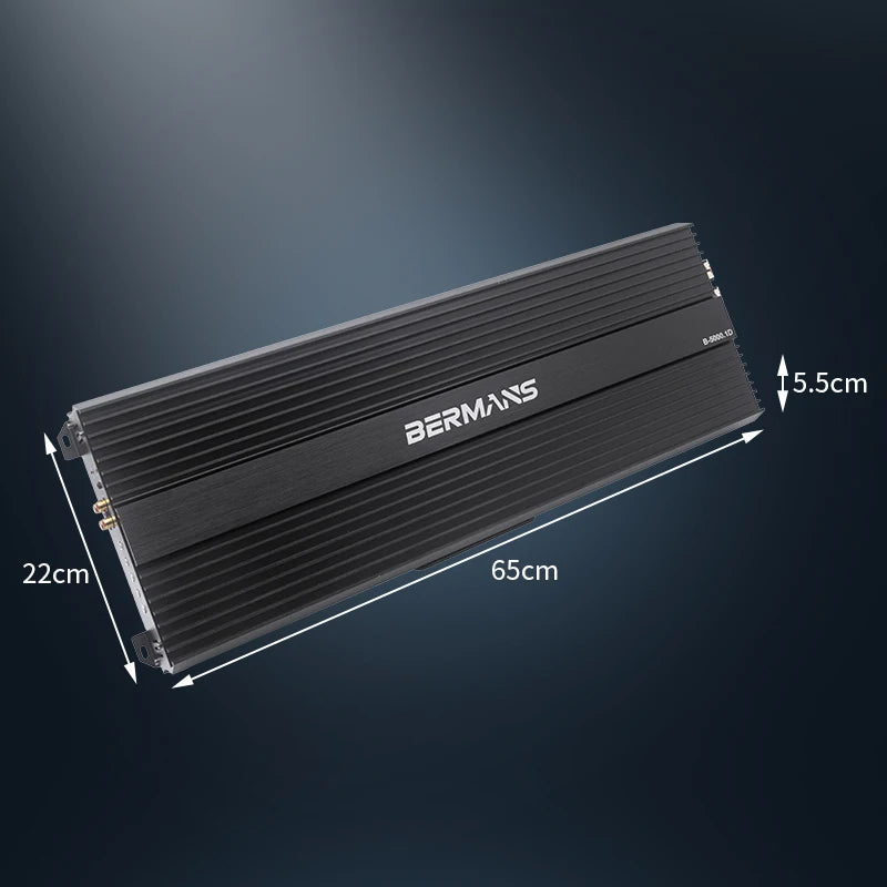 Maximum 5000W mono car audio amplifier, low distortion, smooth sound quality, 1 ohm mono Class D high-power car amplifier effici
