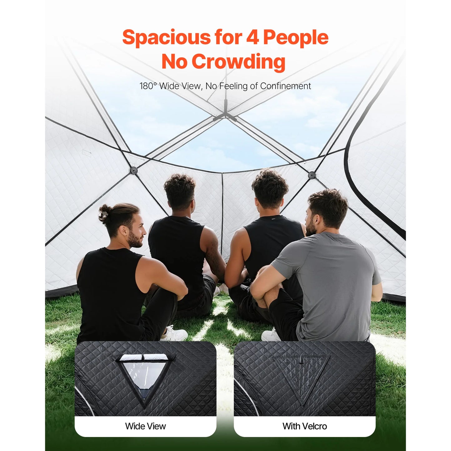 Outdoor Sauna Tent Pro Portable Steam & Dry Sauna for 4 Persons Heavy-Duty Oxford Cloth & Carbon Steel for Camping Home