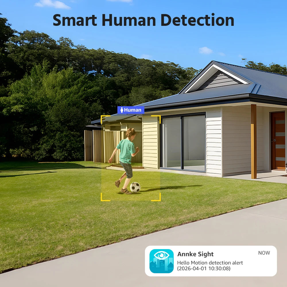 4MP Dual Lens WiFi Dual Band Security Camera Outdoor 170° Angle Full Color Night Vision Two-Way Audio Wireless PoE Cam