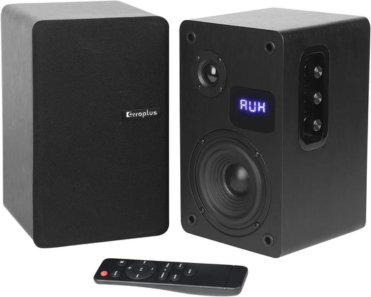 80W Powered Bookshelf Speakers, 4" Woofer, HiFi Stereo, Optical/ARC/RCA/BT/AUX, Active Turntable Speakers for TV PC