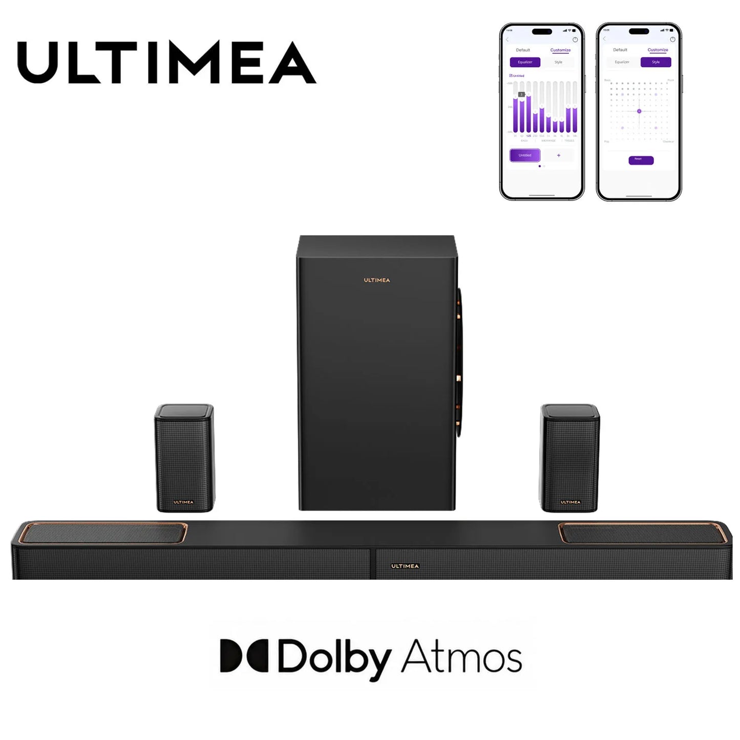 460W 5.1.2ch Sound Bar with Dolby Atmos, Surround Sound Home Theater System for TV with 2 Surround Speakers, APP Control