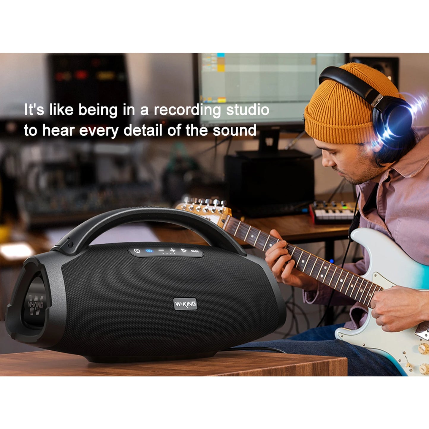 200W RMS Portable Bluetooth Speakers, Massive Bass Party Boombox IPX7 Waterproof Speaker Large, Loud Outdoor Speaker