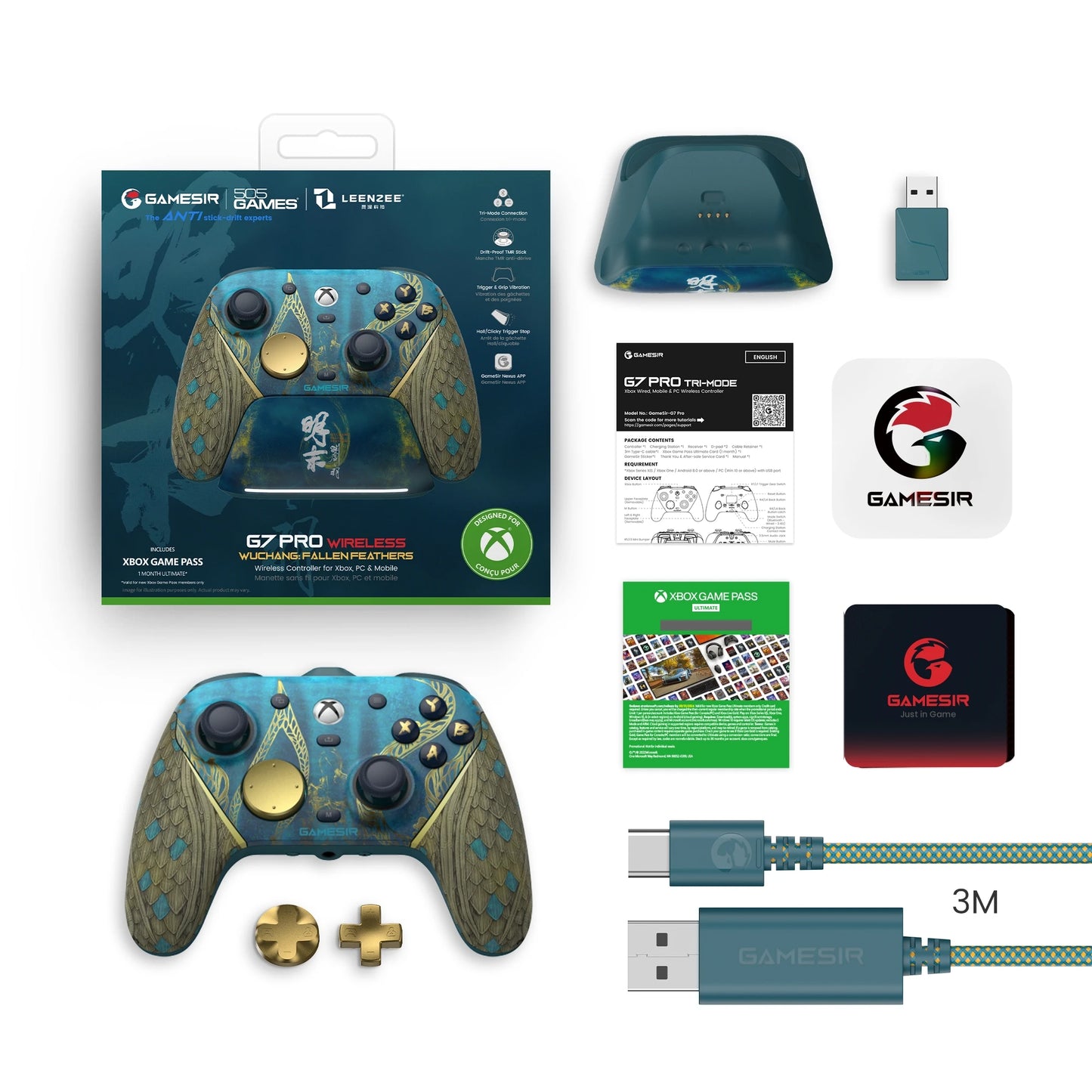 G7 Pro Wuchang: Fallen Feathers Edition, Wireless Xbox Controller for Xbox Series X|S, Xbox One X|S, Steam, PC, Android
