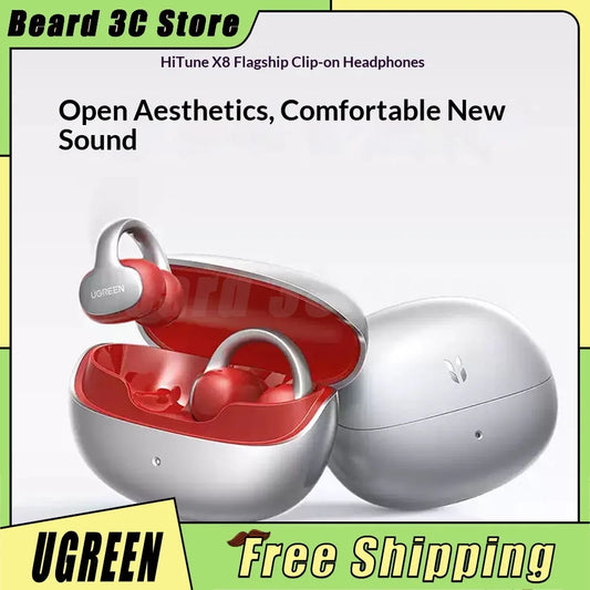 Ugreen Hitune X8 Open Ear Clip Headphones Ai Translation Bluetooth Headset Ai Recording Bluetooth Headset Super Long Batterylife