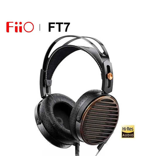 FiiO FT7 Gold Diaphragm Open-Back 106mm Large Planar Headphone Hi-Res Audio Music Wired Headset 4.4mm Large Carbon Fiber Body