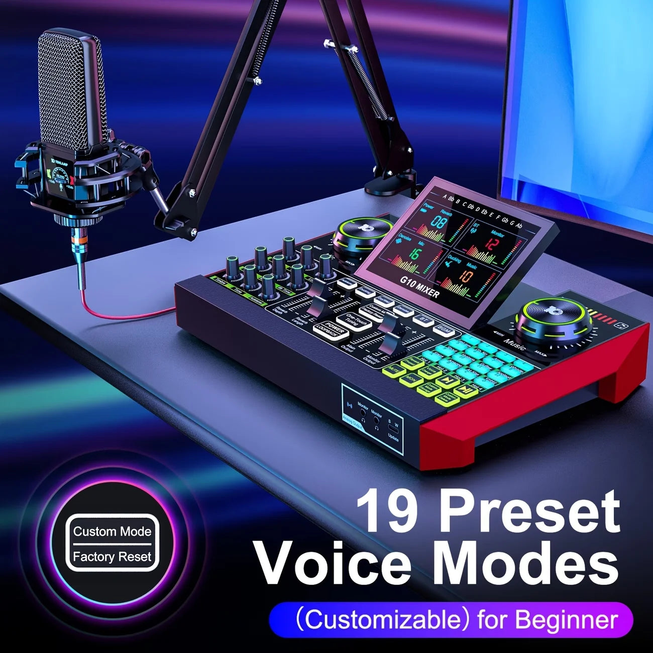 Professional Microphone Bundle with Voice Changer & Reverb Kit for Podcasting, Influencers, Kols, Singing, Gaming, And Djing. This Controller Equipment Is Designed for Studio-Quality Recording And Electronic Music Mixing
