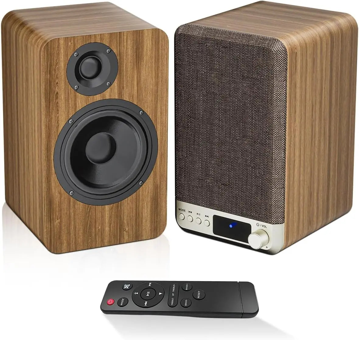 60W Active Bookshelf Speakers for Turntable, PC, Bluetooth 5.4, AUX/RCA Input, 3.5" Woofer, Home Stereo Sound