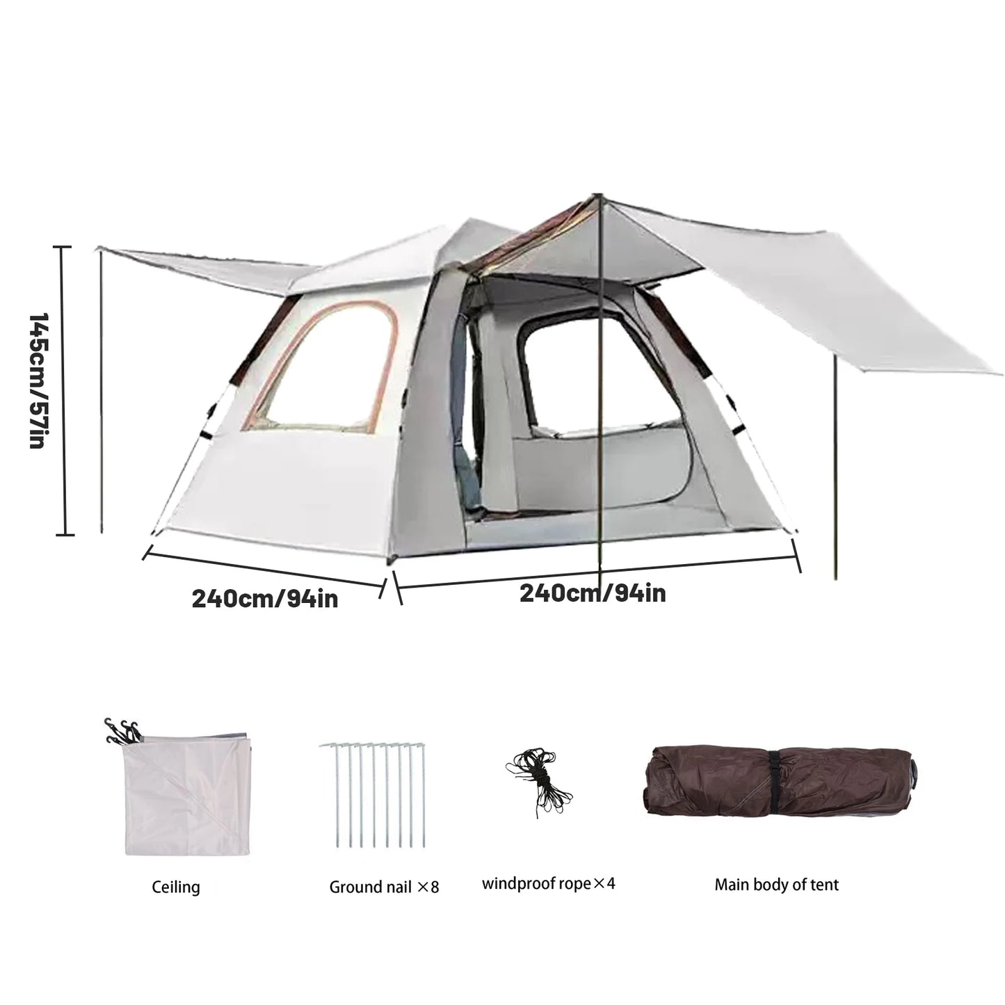 2-3 Person outdoor camping pop-up tent waterproof, windproof and rainproof carpa ventilation upgrade bring storage bag camping