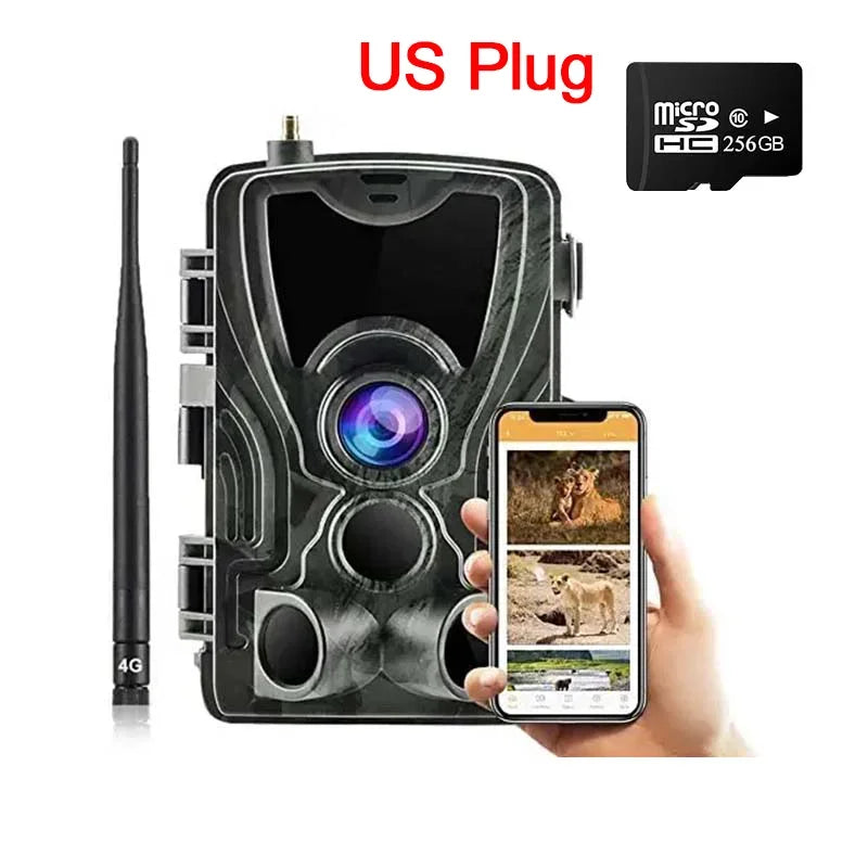 HC-801pro 4G Hunting Trail Camera 4K Video Live Show Night Vision Photo Trap 30MP APP Bluetooth Control Wildlife Cameras